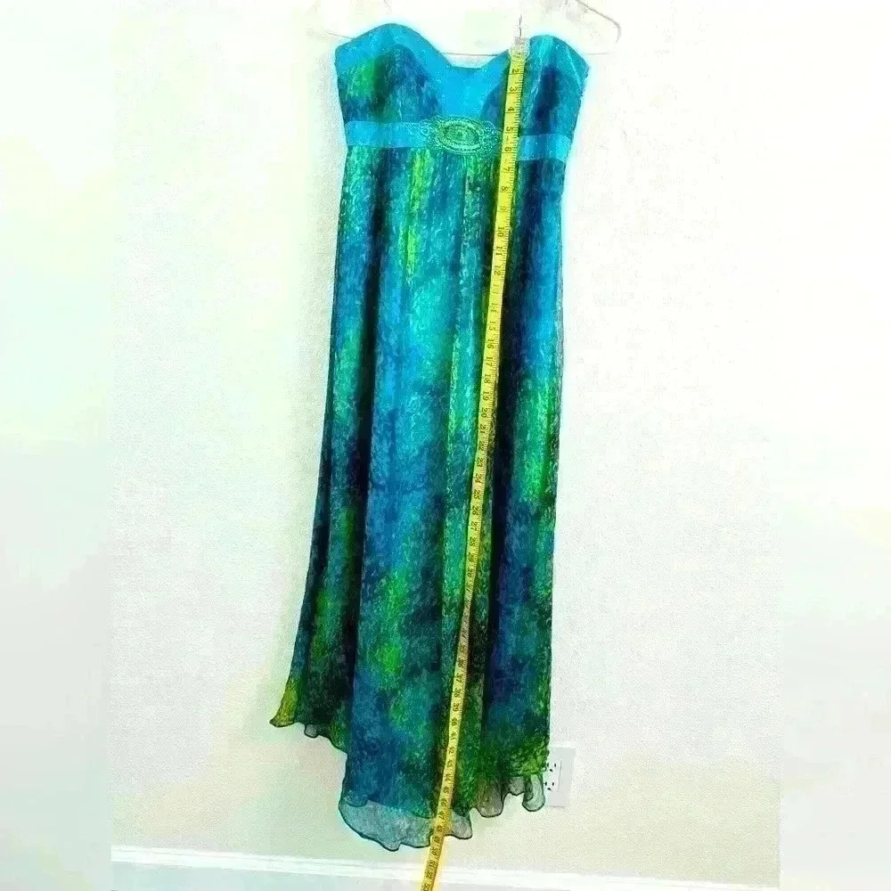 Laundry by Shelli Segal Silk Strapless Formal Maxi Dress Size 2 - Picture 7 of 10